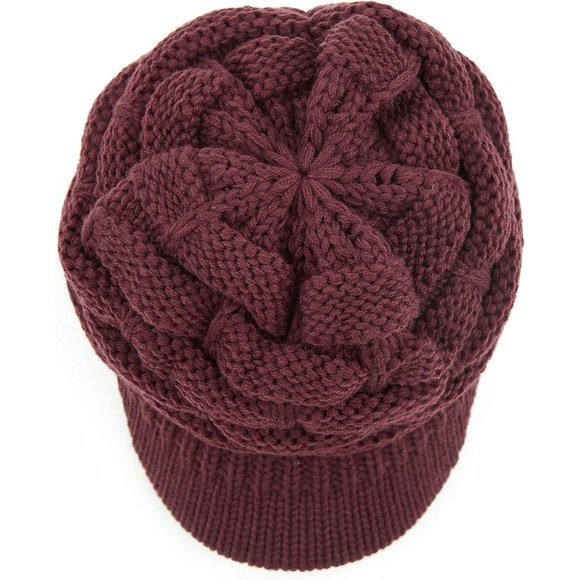 Hatsandscarf Exclusives Women\'s Ribbed Knit Hat with Brim main image 4